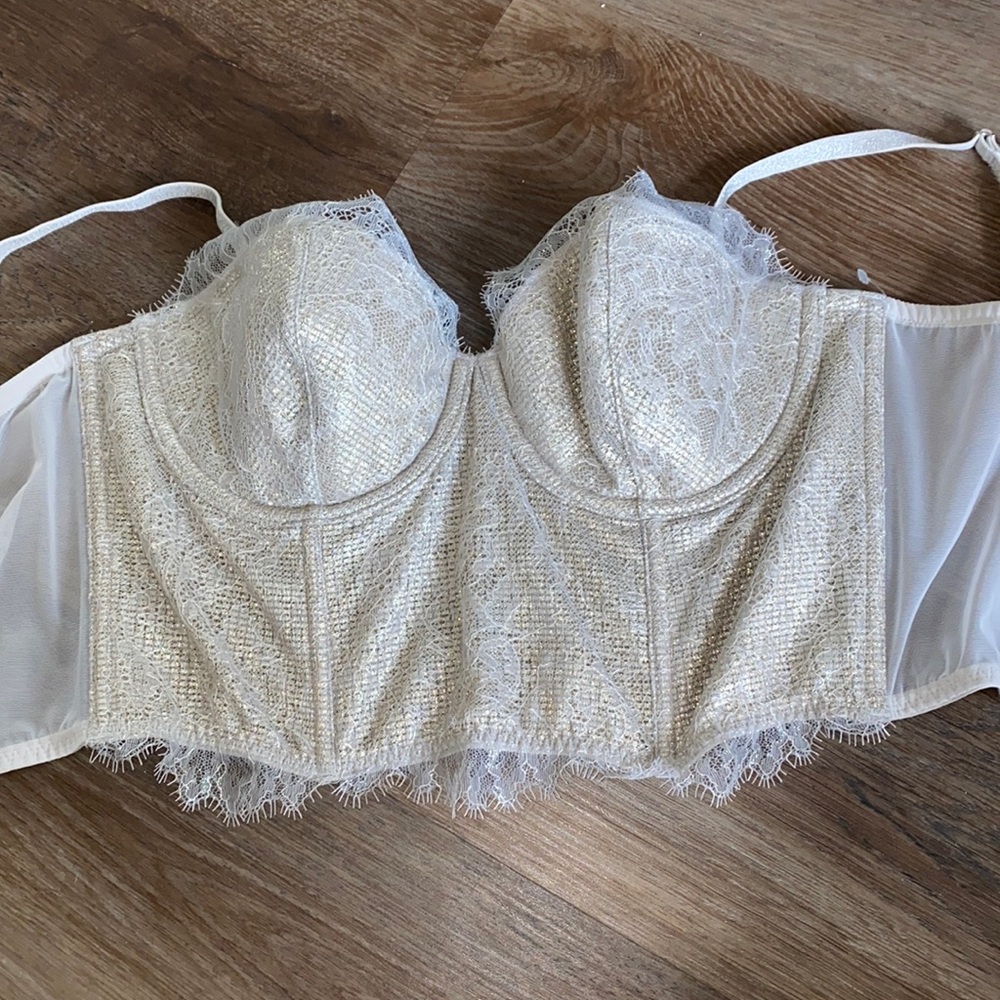 Sparkly Victoria Secret Corset  Metallic Bustier 36B